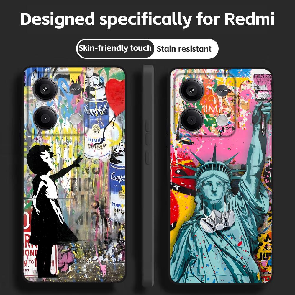 Xiaomi Redmi Note 14 - Banksy Graffiti Art coque de téléphone