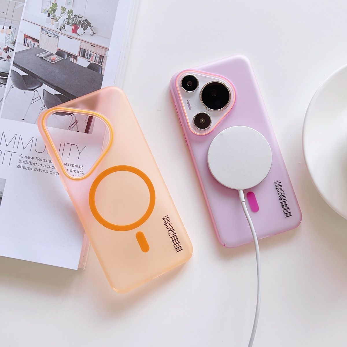 Huawei Pura 70 - Coque de protection magnétique translucide givrée