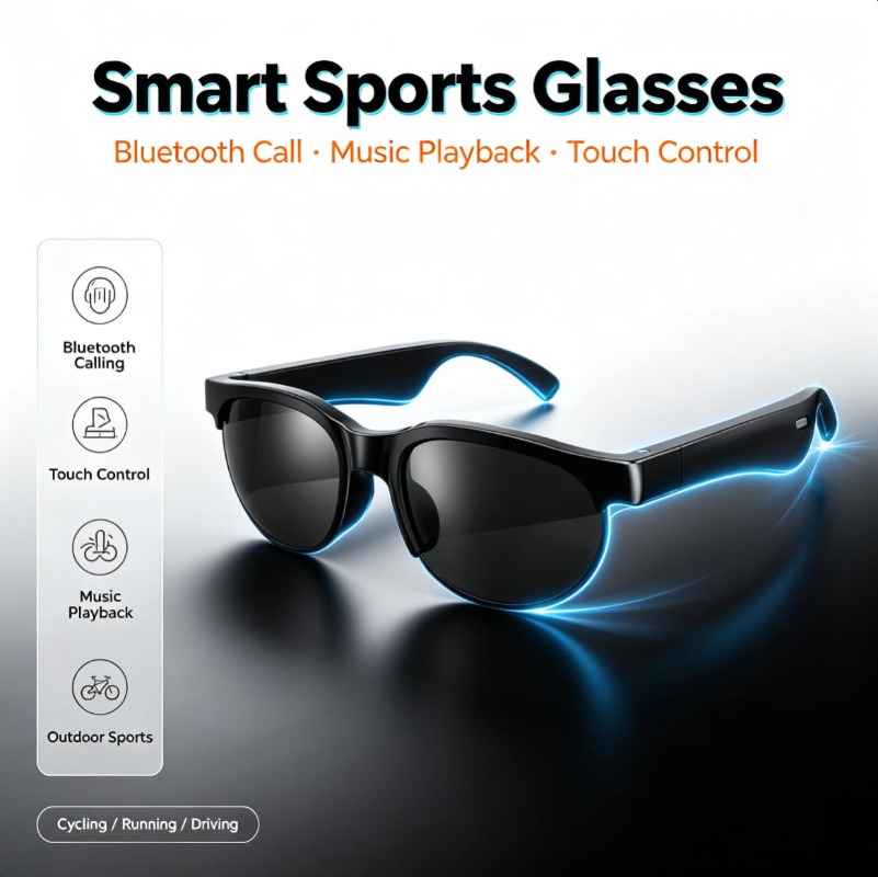 Smart Glasses Lens - Lunettes intelligentes Bluetooth à oreilles libres